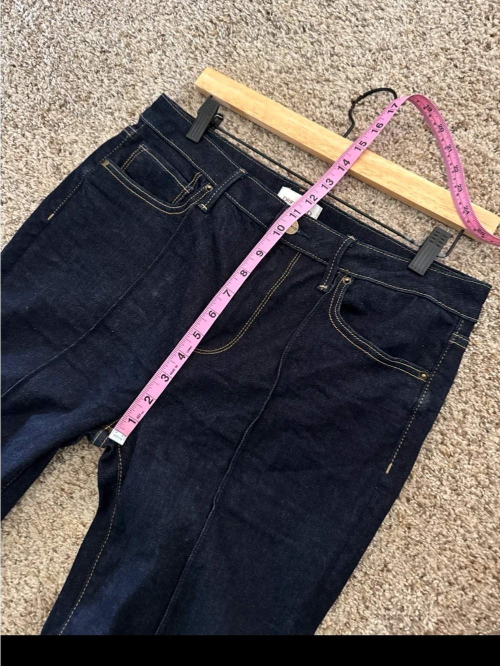 Driftwood Farrah Wide Leg Flared Pintuck Jeans in Dark Wash Indigo size 30 - Picture 8 of 12